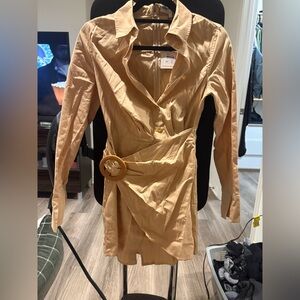 Finders Keepers Naya Shirt Dress in Tan
